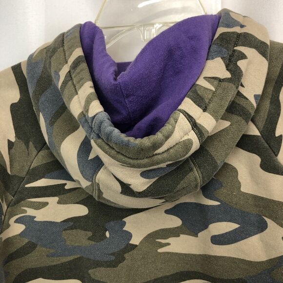 Womens Cabelas Purple Camouflage Hunting Hoodie Pullover Camo Sweatshirt Small - Picture 9 of 11